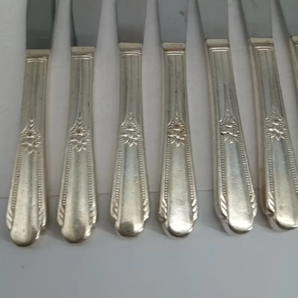8X BK Wm Rogers 1937 Memory Hiawatha Butter Knives Silverplate Flatware